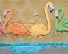 Colorful Flamingo Mural