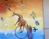 Giraffe On A Unicycle Mural
