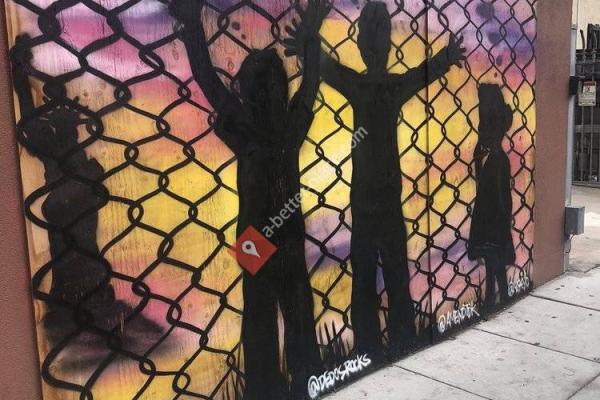 Barbed Wire Fence mural