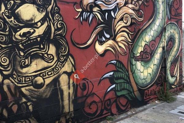 China Lion China Dragon mural