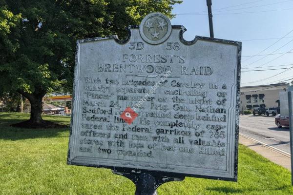 Forrest's Brentwood Raid Historic Marker