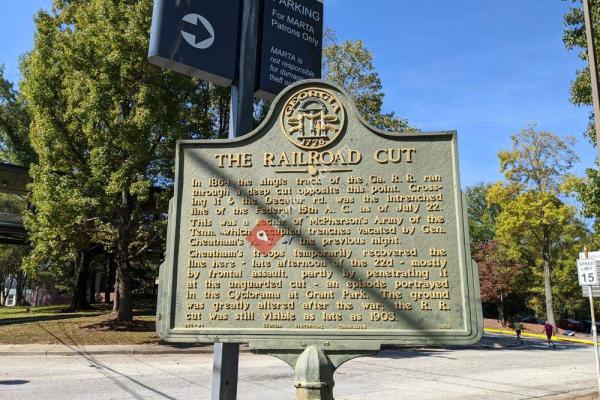 The Railroad Cut Historical Marker