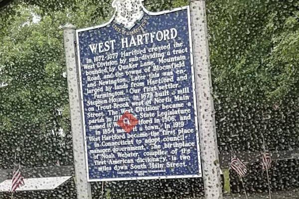 West Hartford Historical Marker